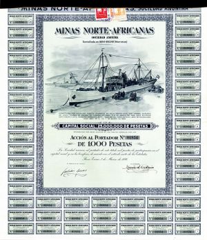 Minas Norte-Africanas - Morocco Shipping Stock Certificate