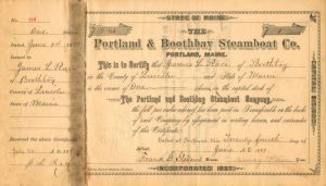 Portland and Boothbay Steamboat Co. - Stock Certificate