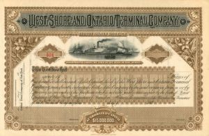 West Shore and Ontario Terminal Co. - Stock Certificate