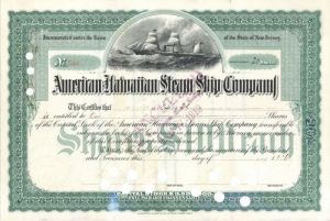 American Hawaiian Steam Ship Company - Stock Certificate