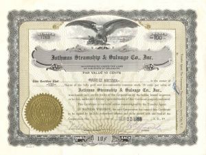 Isthmus Steamship and Salvage Co., Inc. - Stock Certificate