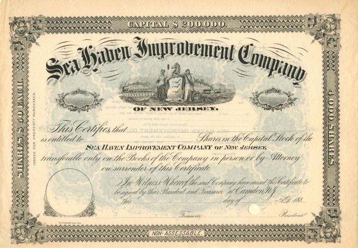 Sea Haven Improvement Co. - Stock Certificate