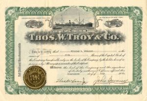 Thos. W. Troy and Co. - Stock Certificate