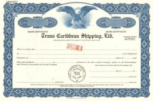 Trans Caribbean Shipping, Ltd. - Stock Certificate