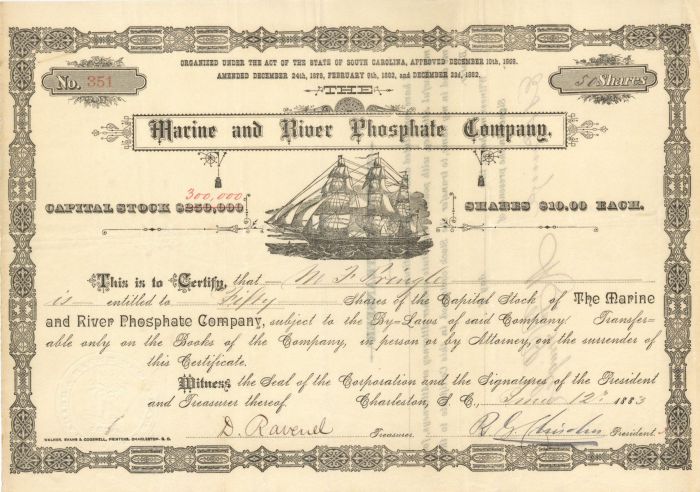 Marine and River Phospate Co. - Stock Certificate