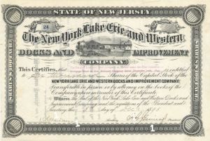 New York Lake Erie and Western Docks and Improvement Co. - Shipping Stock Certificate