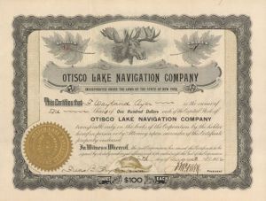 Otisco Lake Navigation Co. - Stock Certificate