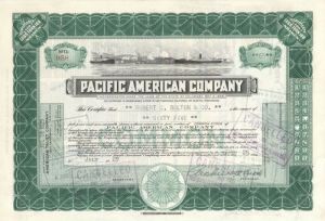 Pacific American Co. - Shipping Stock Certificate