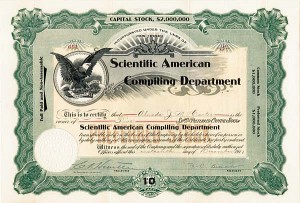 Scientific American Compiling Department - Stock Certificate
