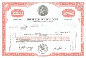 Sheffield Watch Corp - Stock Certificate