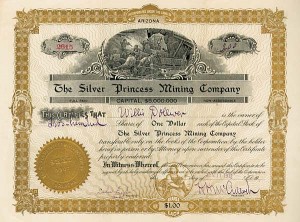 Silver Princess Mining Co. - Stock Certificate