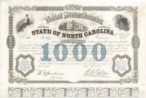 State of North Carolina - 1869 $1,000 Bond (Uncanceled)