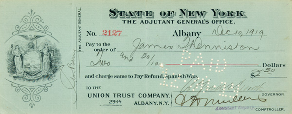 Al Smith signed Check as Governor