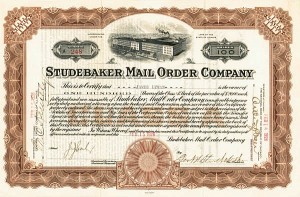 George W. Studebaker - Studebaker Mail Order Co - Stock Certificate