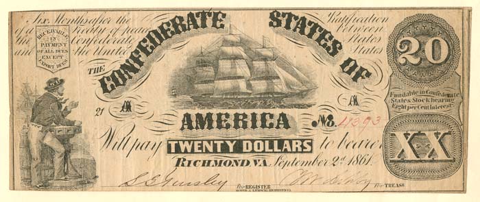 Confederate $20 Note