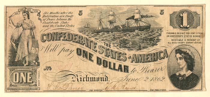 Confederate $1 Note