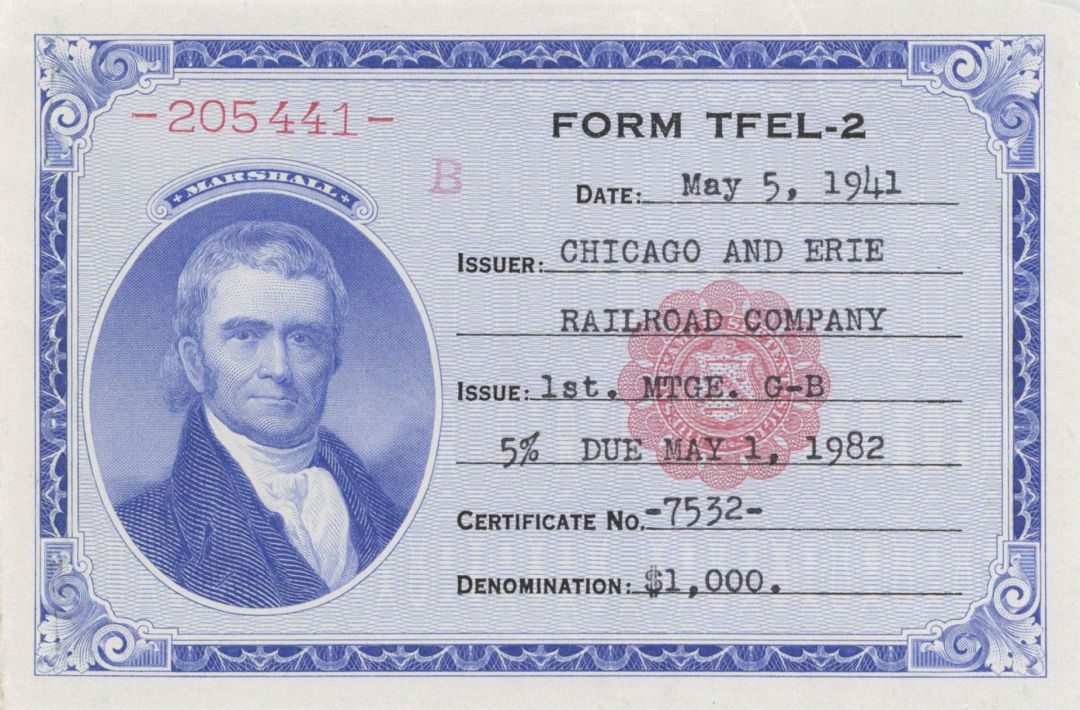 U.S. Treasury Document - 1940's dated FORM TFEL-2 - Americana