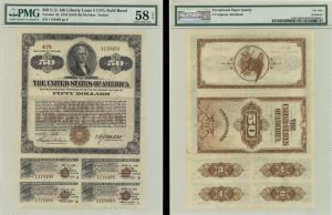 $50 4th Liberty Loan Bond - Complete Coupons - 1918 U.S. Treasury Bond