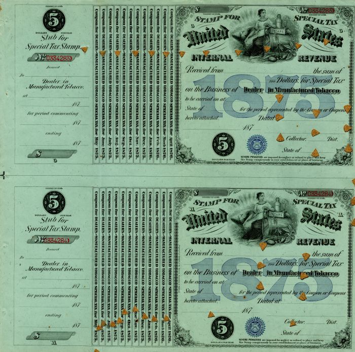 United States Internal Revenue - Special Tax Stamp