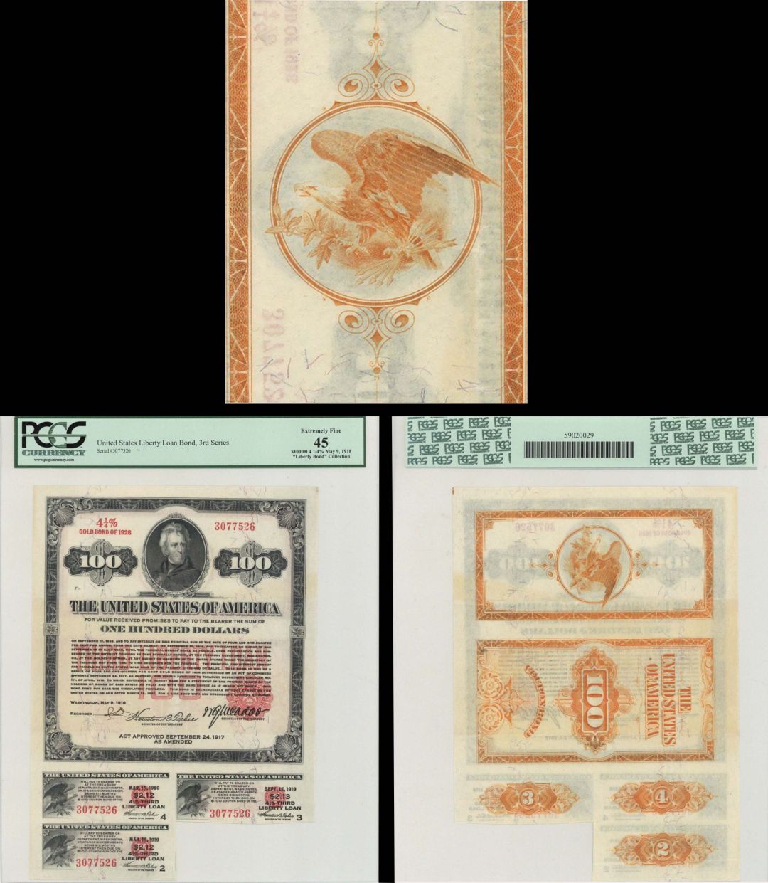 $100 3rd Liberty Loan Bond - Extremely Rare - May 9, 1918