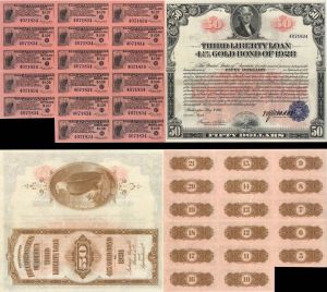 $50 Third Liberty Loan Bond - Extremely Rare Type - May 9, 1918