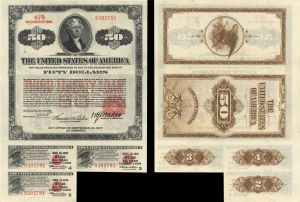 $50 Third Liberty Loan Bond of 1928 - 3 Coupons Remain