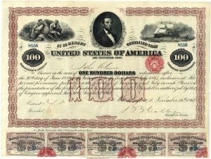 $100 United States of America Bond of 1861 - Only 2 or 3 known to Exist