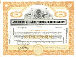 American Sumatra Tobacco Corporation - Stock Certificate