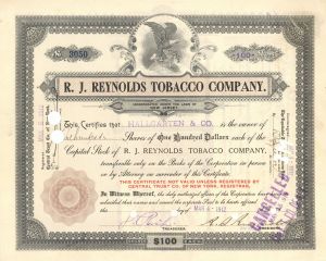 R.J. Reynolds Tobacco Co. - Stock Certificate