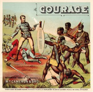 Courage - Tobacco Label - Mentions the Battle of Isandlwana - Lieutenants Melville and Coghill