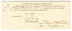 Pyecombe and Hickstead Turnpike Road - £3.10 dated 1845 Bond