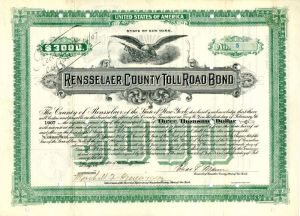 Rensselaer County Toll Road Bond - $3,000