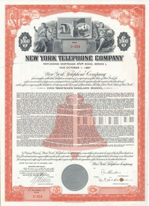 New York Telephone Co. - $1,000 Bond