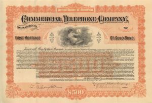 Commercial Telephone Co. - $500 1901 dated Bond