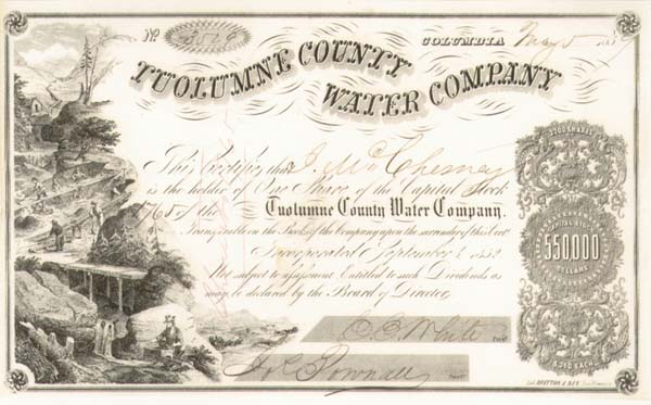 Tuolumne County Water Co. - Stock Certificate