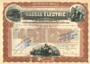 Nassau Electric Railroad Co. - $1,000 Bond