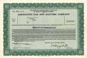 Associated Gas and Electric Company - $75 Bond