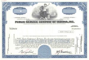Public Service Co. of Indiana, Inc. - Specimen Stock Certificate
