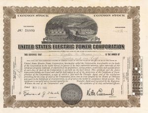 United States Electric Power Corporation - Stock Certificate