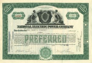 National Electric Power Co. - Stock Certificate