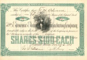 Economic Electric Manufacturing Co. - Stock Certificate