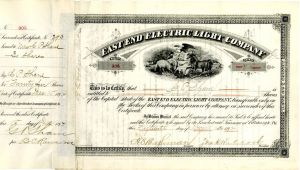 East End Electric Light Co. - Stock Certificate