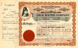 Caln Water Company - Stock Certificate