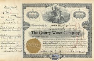 Quarry Water Co. - Stock Certificate