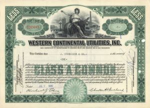 Western Continental Utilities, Inc. - Stock Certificate