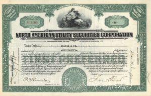 North American Utility Securities Corp. - 1920's dated Stock Certificates