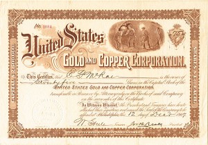 United States Gold and Copper Corporation - Stock Certificate