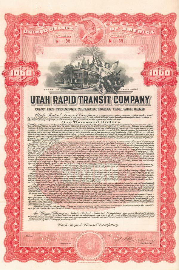 Utah Rapid Transit Co. - Bond