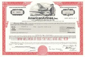 American Airlines, Inc. - Commercial Airlines Carrier Bond - Available dated 1980's