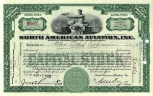 North American Aviation, Inc. - Aircraft Manufacturer Stock Certificate